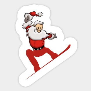 Santa Skateboarding Sticker